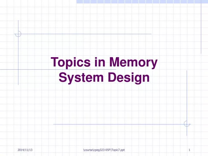 topics in memory system design