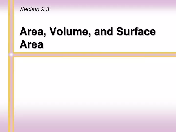 area volume and surface area