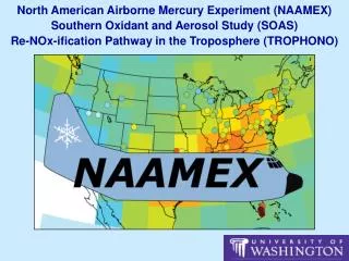 North American Airborne Mercury Experiment (NAAMEX) Southern Oxidant and Aerosol Study (SOAS)