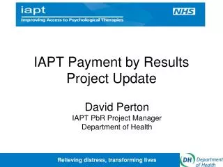 IAPT Payment by Results Project Update