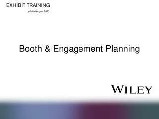 Booth &amp; Engagement Planning