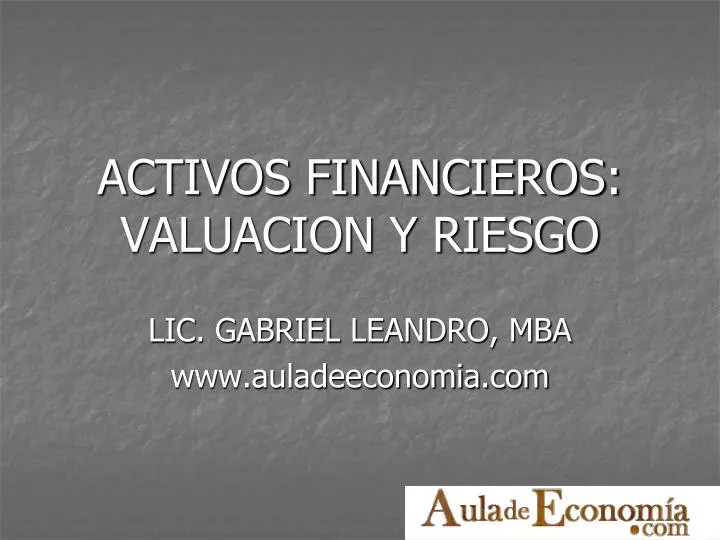 activos financieros valuacion y riesgo