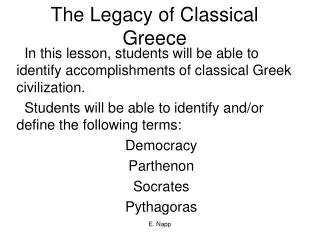 the legacy of classical greece