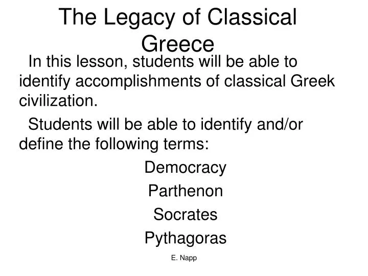 the legacy of classical greece