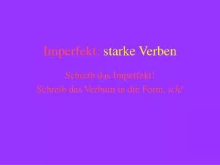imperfekt starke verben
