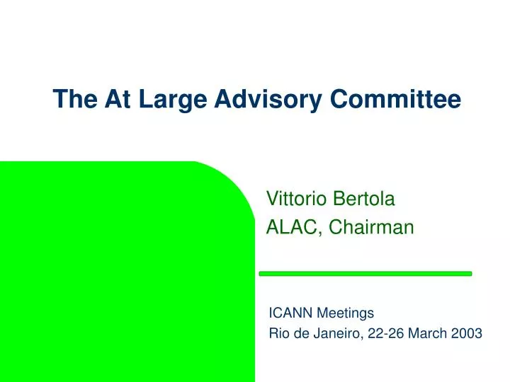 the at large advisory committee