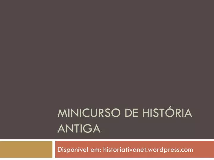 minicurso de hist ria antiga