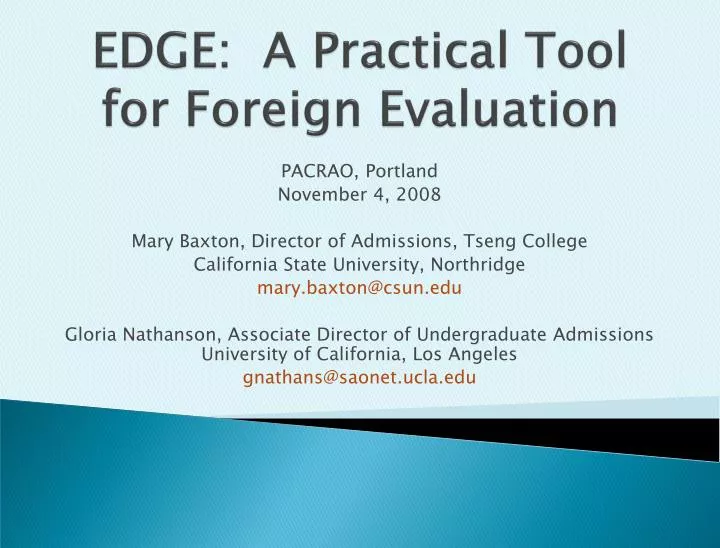 edge a practical tool for foreign evaluation