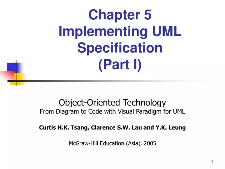 chapter 5 implementing uml specification part i