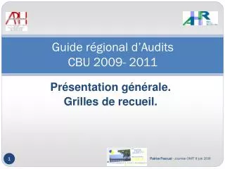guide r gional d audits cbu 2009 2011