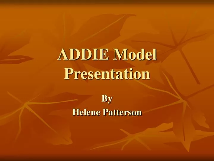 addie model presentation