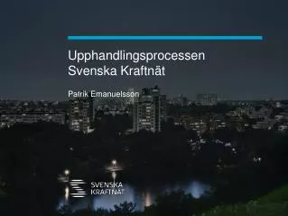 upphandlingsprocessen svenska kraftn t