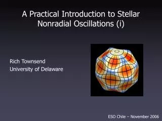 A Practical Introduction to Stellar Nonradial Oscillations (i)