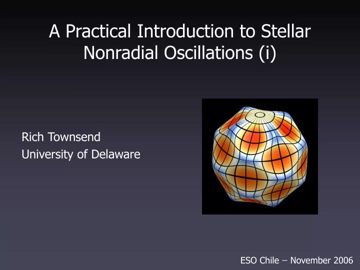 a practical introduction to stellar nonradial oscillations i