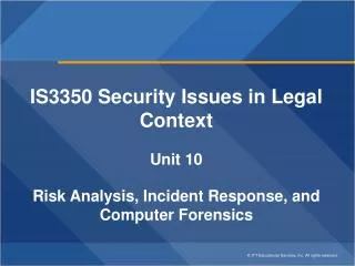 IS3350 Security Issues in Legal Context Unit 10