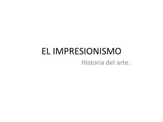 el impresionismo
