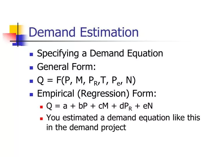 demand estimation
