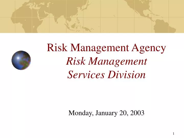 risk management agency risk management services division