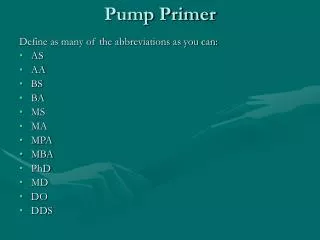 pump primer
