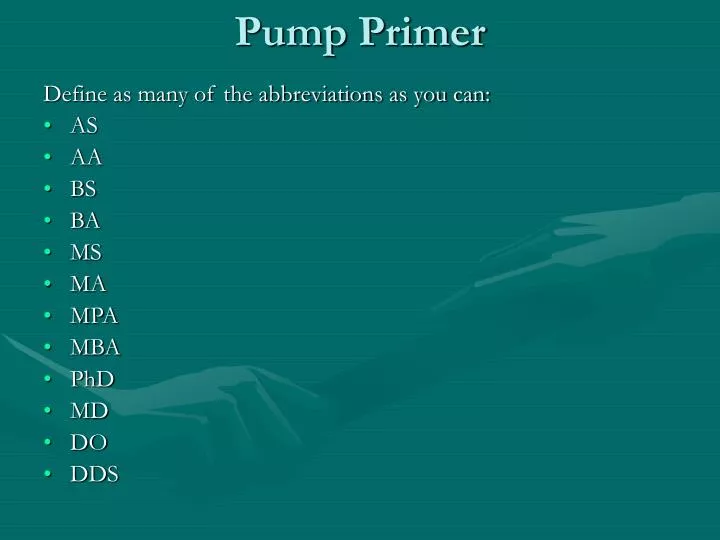 pump primer