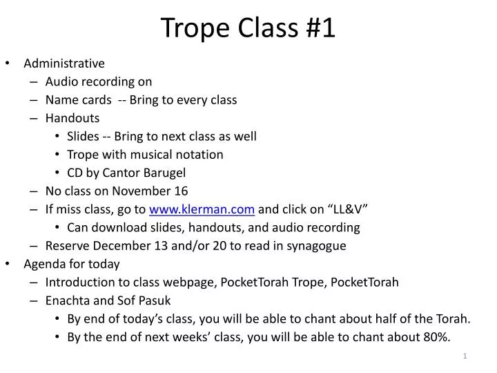 trope class 1