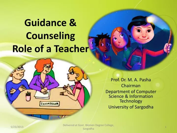 guidance counseling role of a teacher