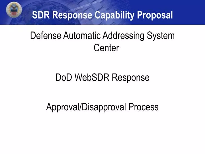 sdr response capability proposal
