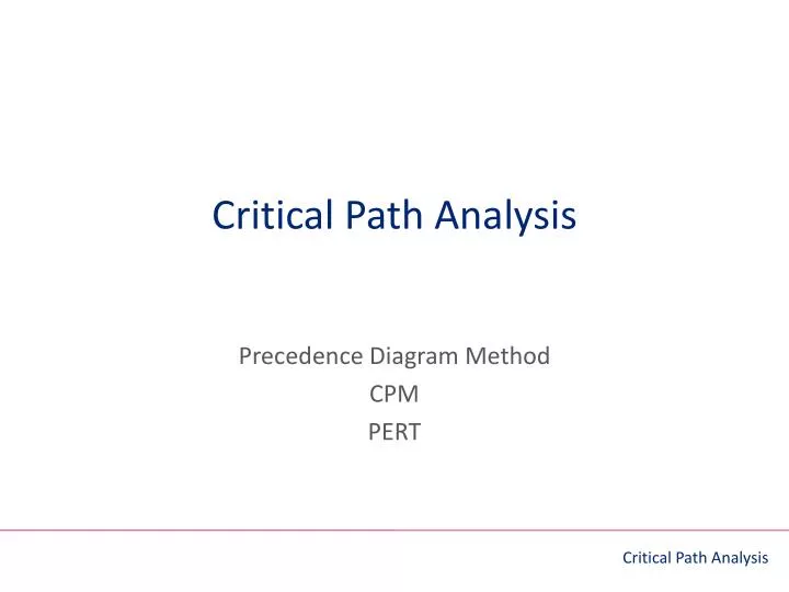 critical path analysis