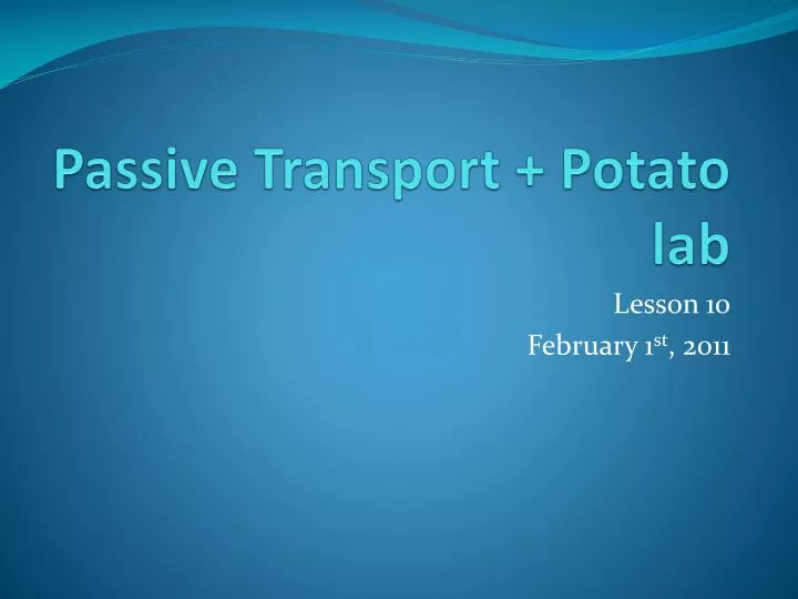passive transport potato lab