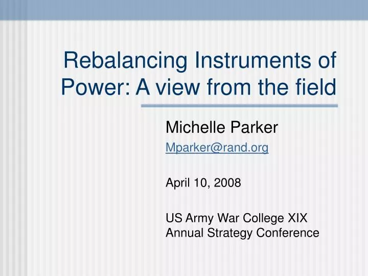rebalancing instruments of power a view from the field