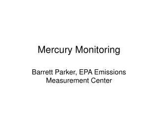 Mercury Monitoring
