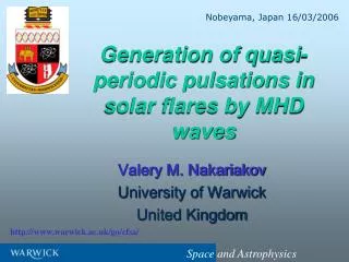 Generation of quasi-periodic pulsations in solar flares by MHD waves