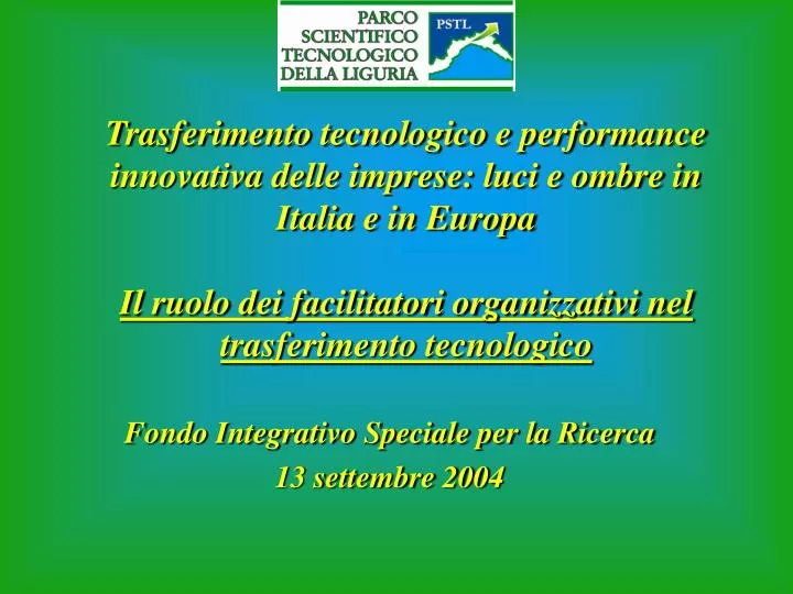 fondo integrativo speciale per la ricerca 13 settembre 2004