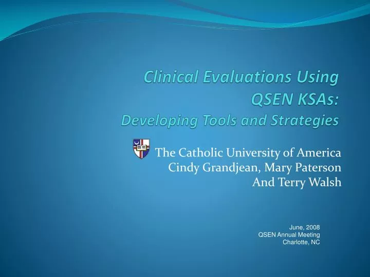 clinical evaluations using qsen ksas developing tools and strategies