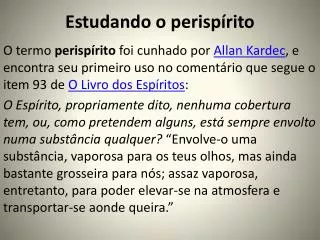 estudando o perisp rito