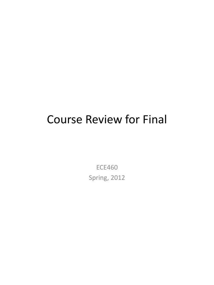 course review for final