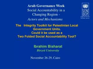 Ibrahim Bisharat Birzeit University November 26-29, Cairo
