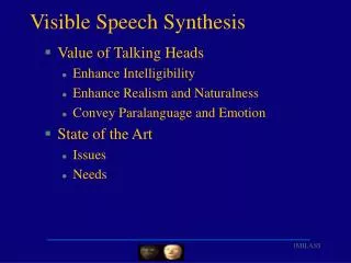 Visible Speech Synthesis