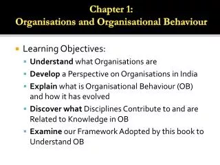 Learning Objectives: Understand what Organisations are