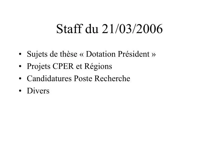 staff du 21 03 2006