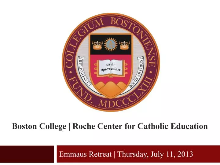 boston college roche center for catholic education