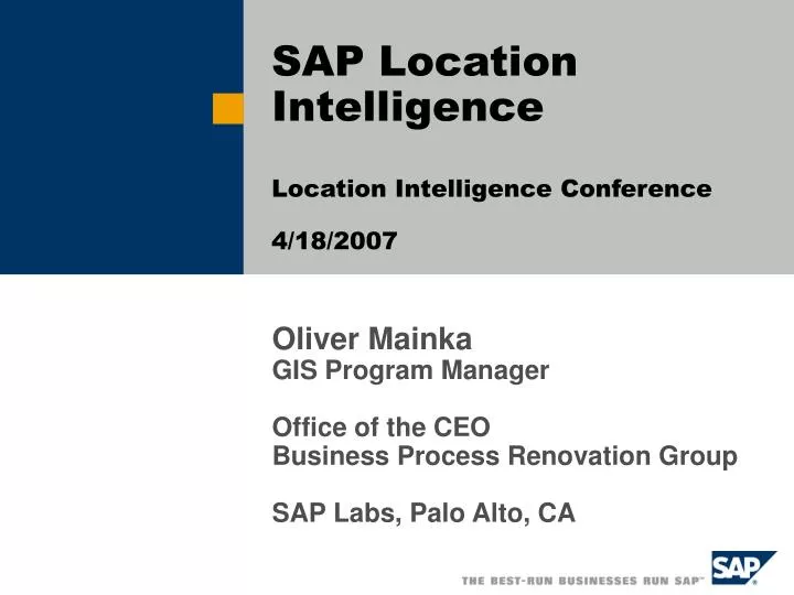 sap location intelligence location intelligence conference 4 18 2007