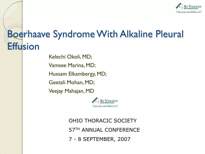 boerhaave syndrome with alkaline pleural effusion