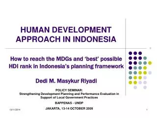 HUMAN DEVELOPMENT APPROACH IN INDONESIA
