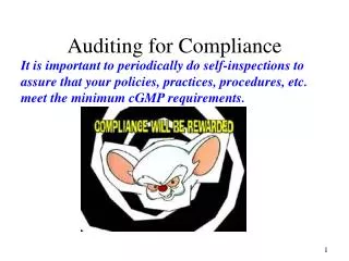 Auditing for Compliance