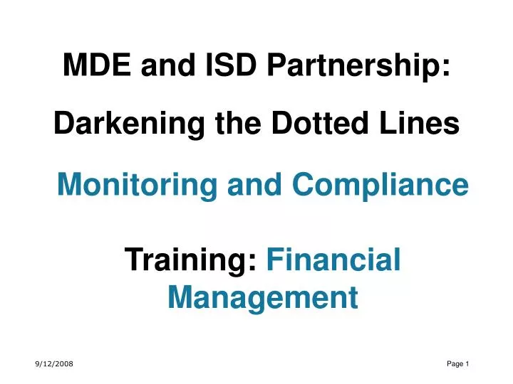mde and isd partnership darkening the dotted lines