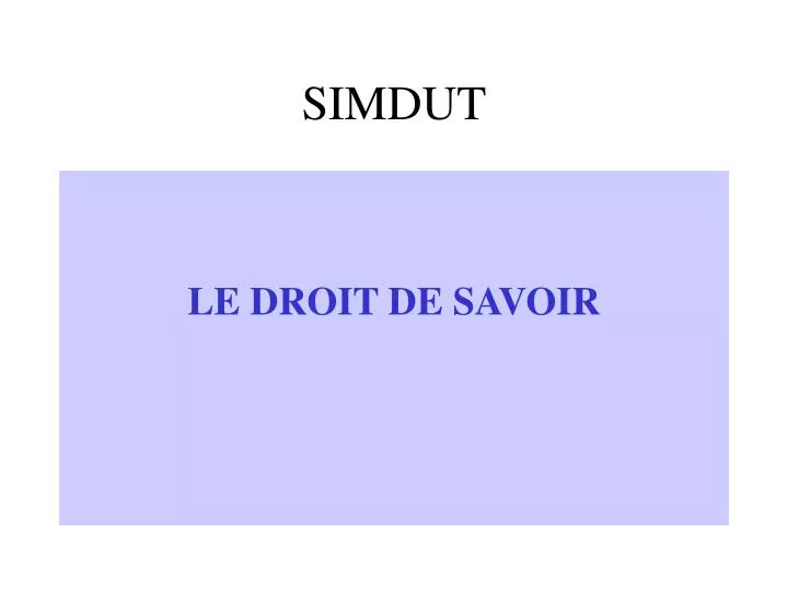 simdut