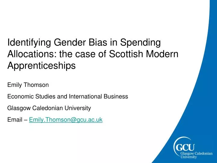 identifying gender bias in spending allocations the case of scottish modern apprenticeships
