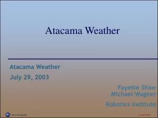 Atacama Weather