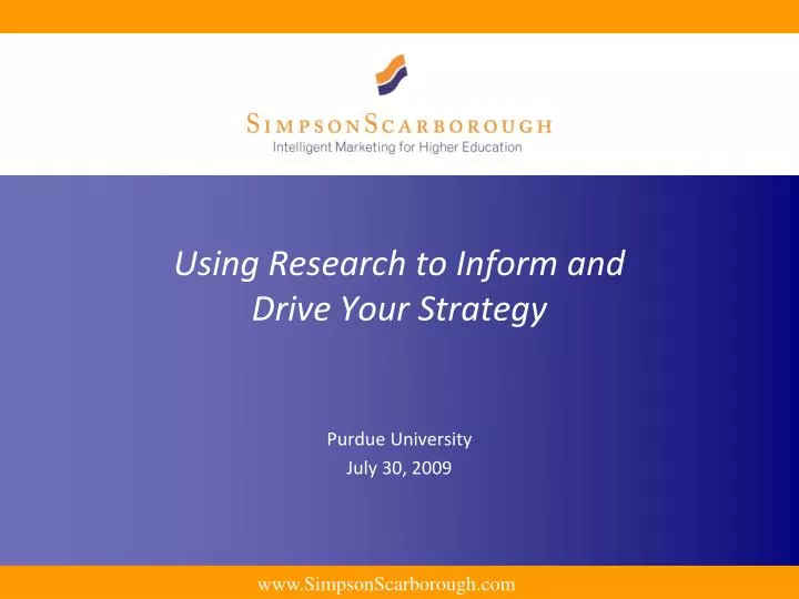 using research to inform and drive your strategy